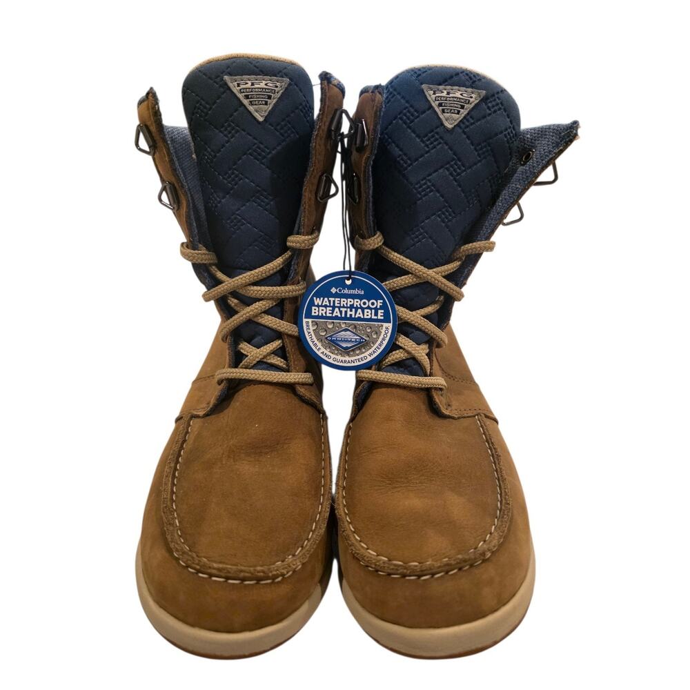 Columbia PFG Waterproof Boots Womens 8 Brown Leather Lace Up Outdoor Fishing...